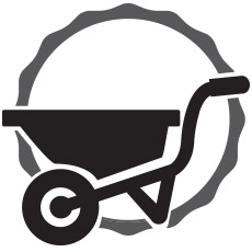 A vector wheelbarrow published to the UX page of Content Garden, Inc., providing UX services in Greenville NC, and beyond