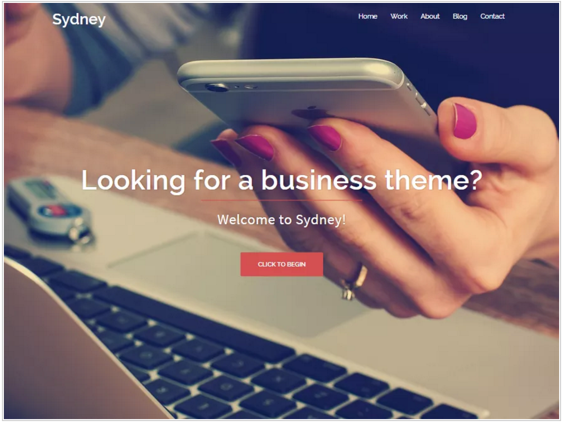 A screenshot of the Sydney theme, published as part of: The 7 Best Free WordPress Themes for Small Businesses