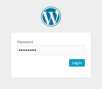 A screenshot of the Password Protected log-in screen, published as part of "Complete Guide to Launching a WordPress Site: Part 1 (Setup)"