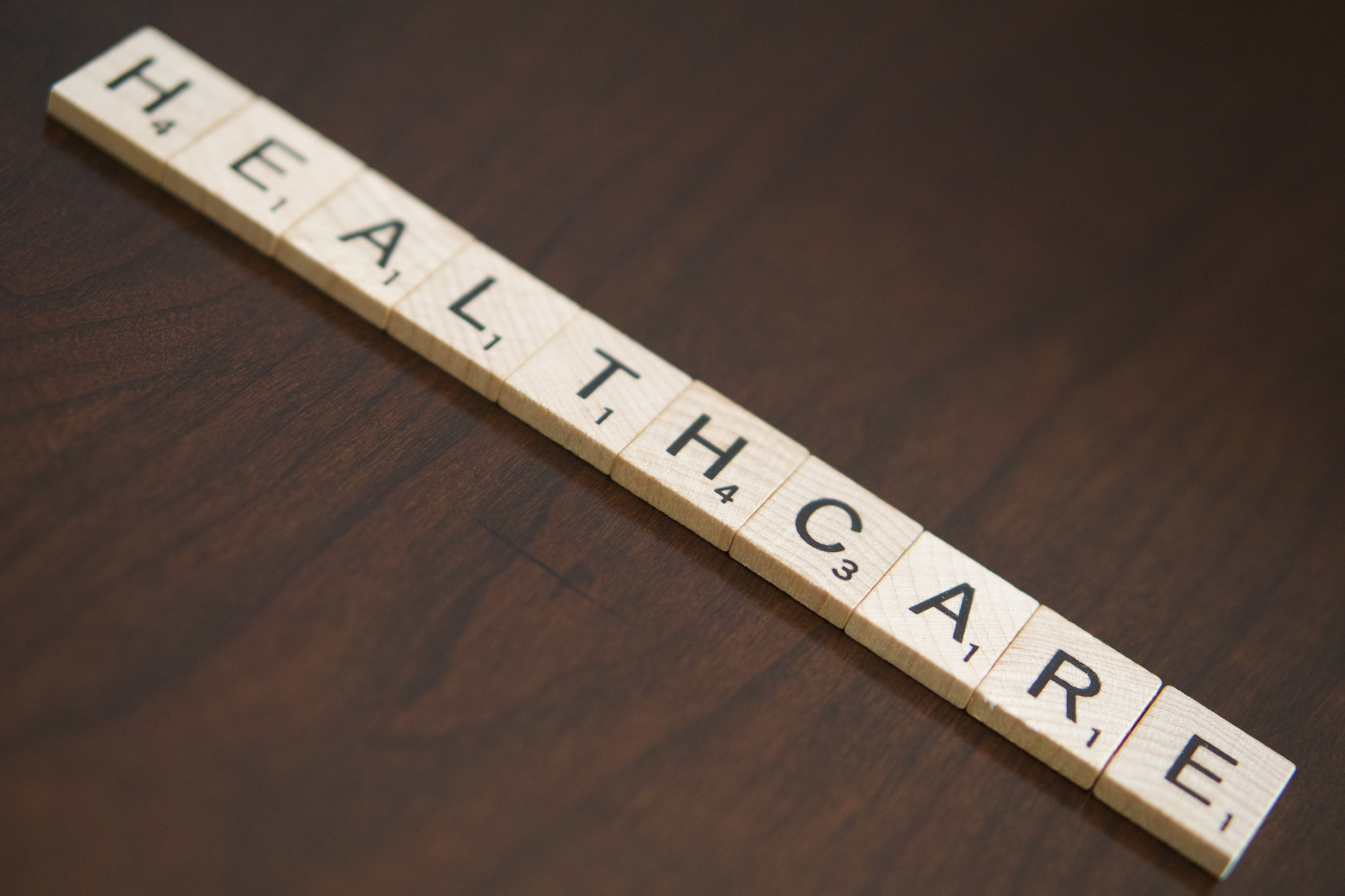 Scrabble letters spelling "Healthcare," published as part of "Creating a Healthy Buzz: Why You Should Use Social Media in Healthcare"