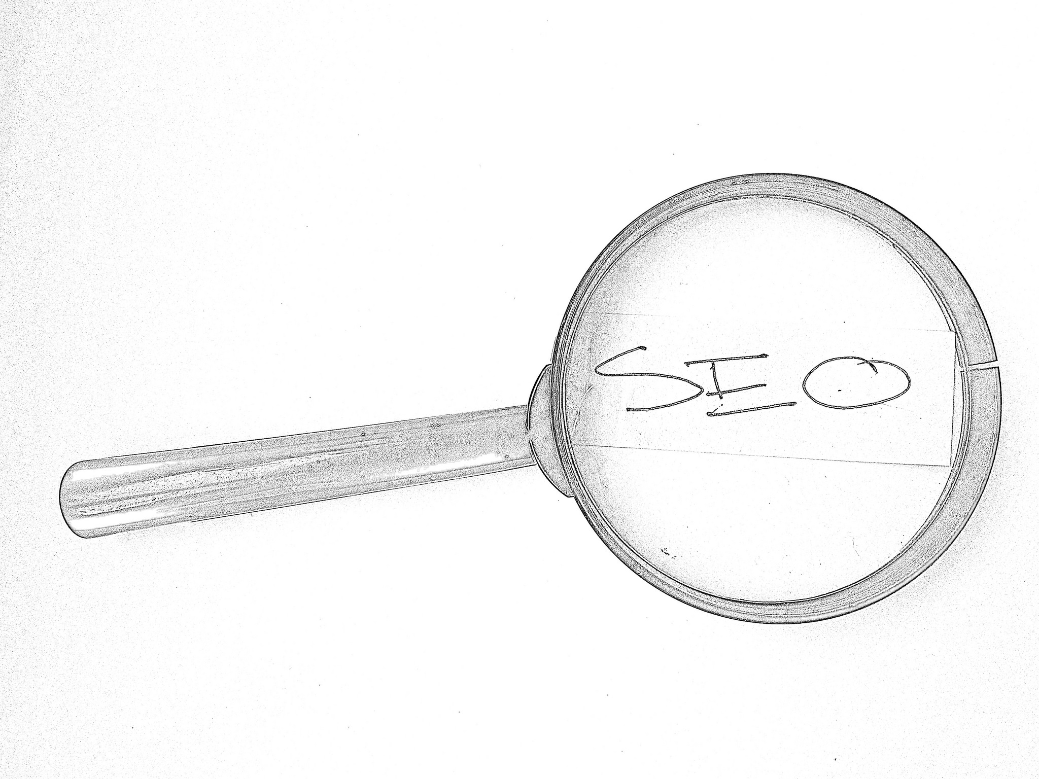 A hand-drawn magnifying glass over the letters S-E-O, published to 